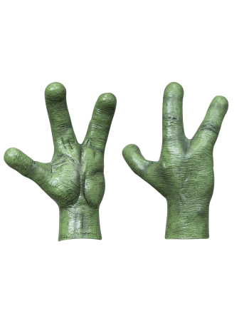 Green alien hands