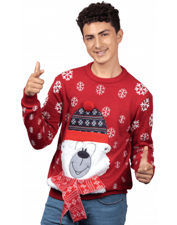 Ugly Sweater Oso Polar Rojo...