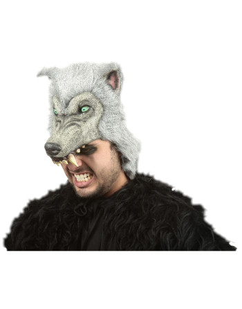 Gray wolf helmet