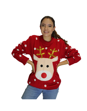 Ugly Sweater Rojo Reno para...